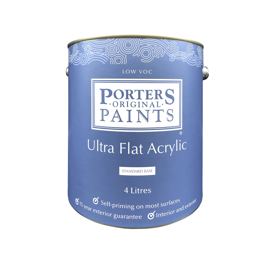 Porter's Paints Ultra Flat Acrylic Clear 4L Inspirations Paint
